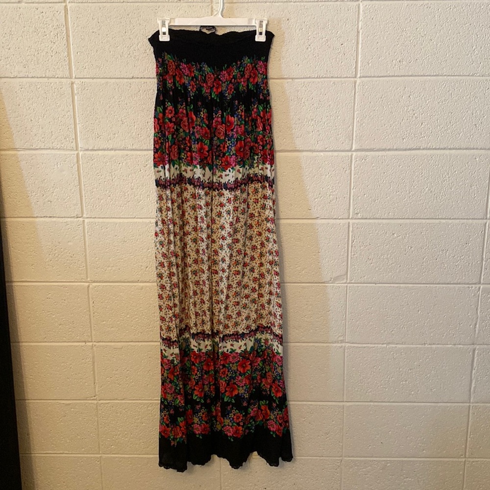 Floral Long Strapless  Sundress